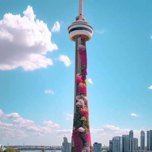 ChatGPT 4 rendering of flowering CN Tower